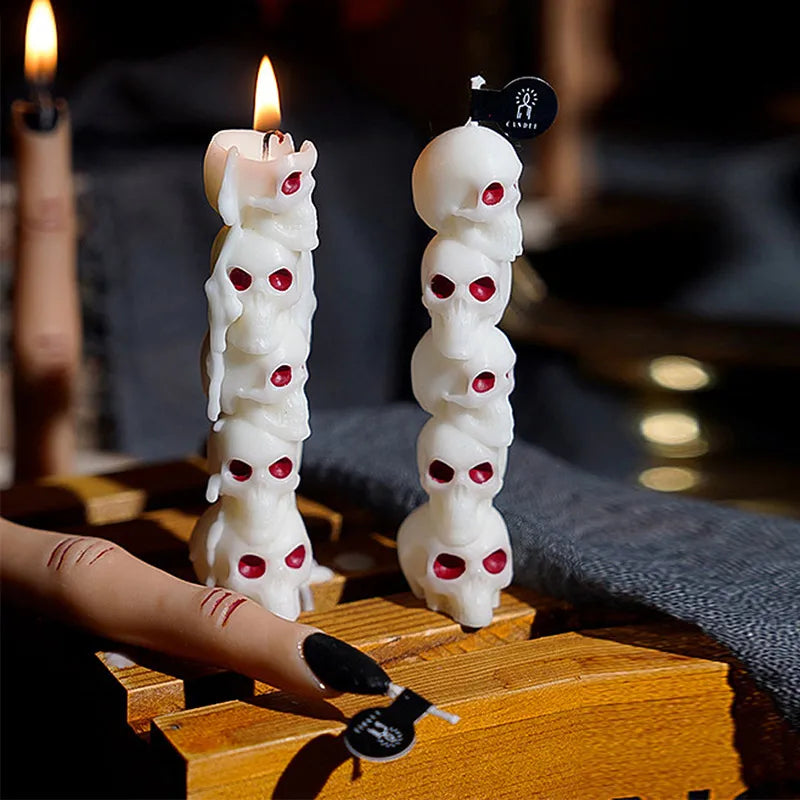 Halloween Aromatherapy Candles Spooky Skull Bone Fingers Pumpkin Candle 3D Flame Candles Festival Home Decoration Gifts