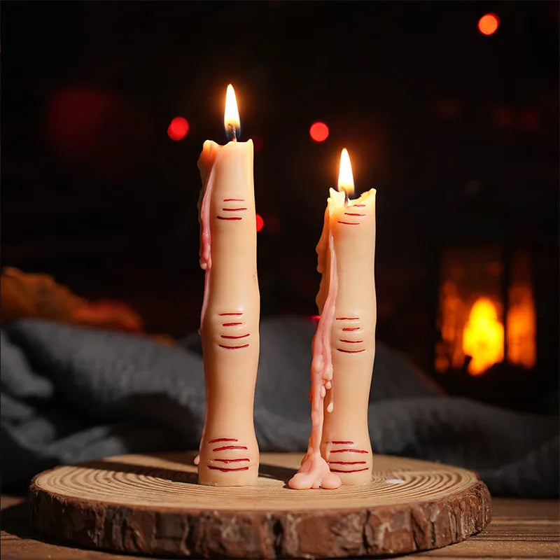 Halloween Aromatherapy Candles Spooky Skull Bone Fingers Pumpkin Candle 3D Flame Candles Festival Home Decoration Gifts