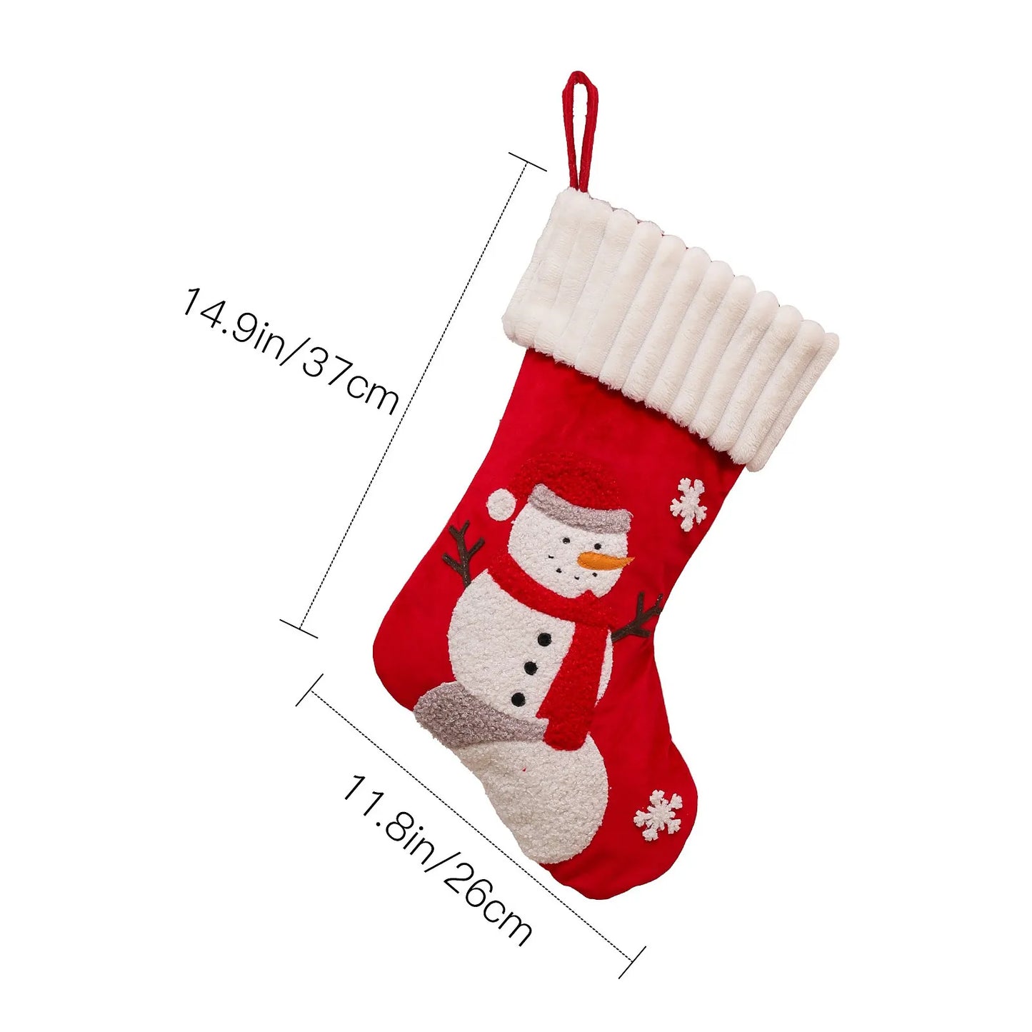 Embroidered Christmas Sock – Merry Christmas Hanging Decoration Stocking for Home & Party Decor