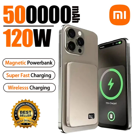 Xiaomi 500000mAh 3C Certification Power Bank For MagSafe Magnetic Wireless Fast Charge Portable Ultra-thin Battery Charge iphone