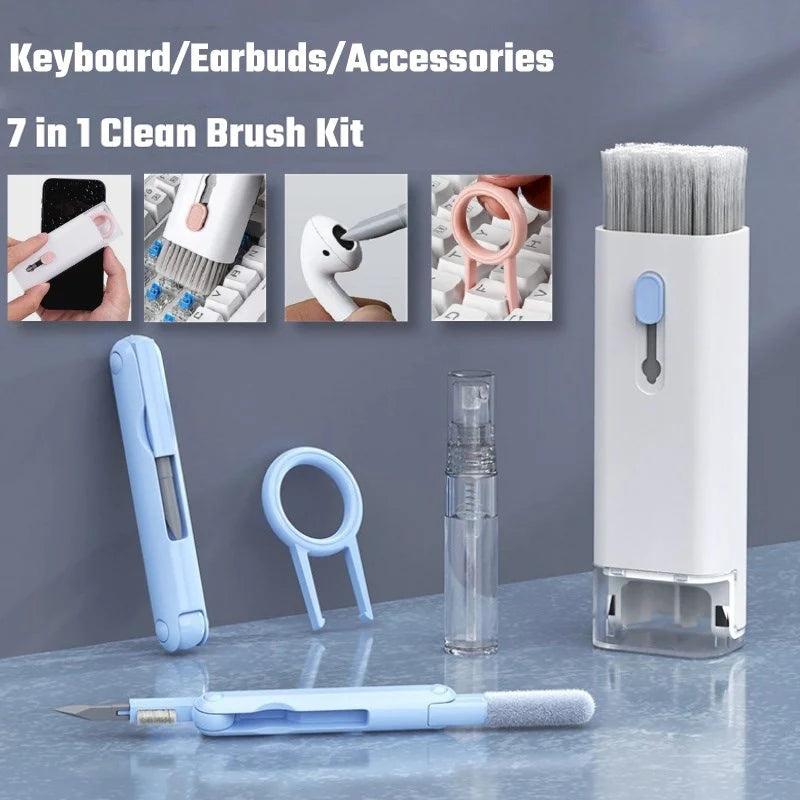 7 in 1 Computer Keyboard Cleaner Kit Earphone Cleaning Pen For Airpods Cleaner Brush Keyboard Clean Tools Earphones Cleaning Kit