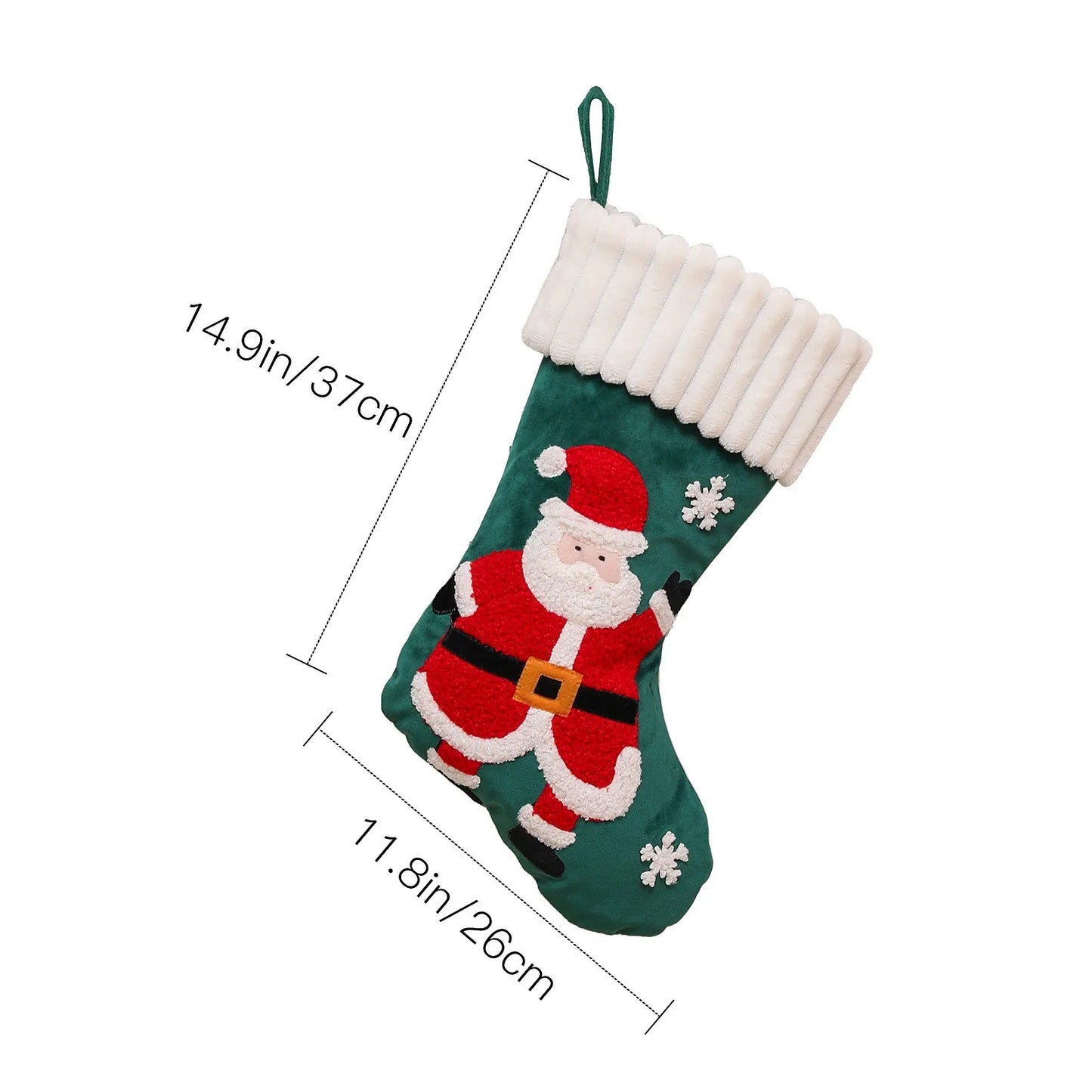 Embroidered Christmas Sock – Merry Christmas Hanging Decoration Stocking for Home & Party Decor