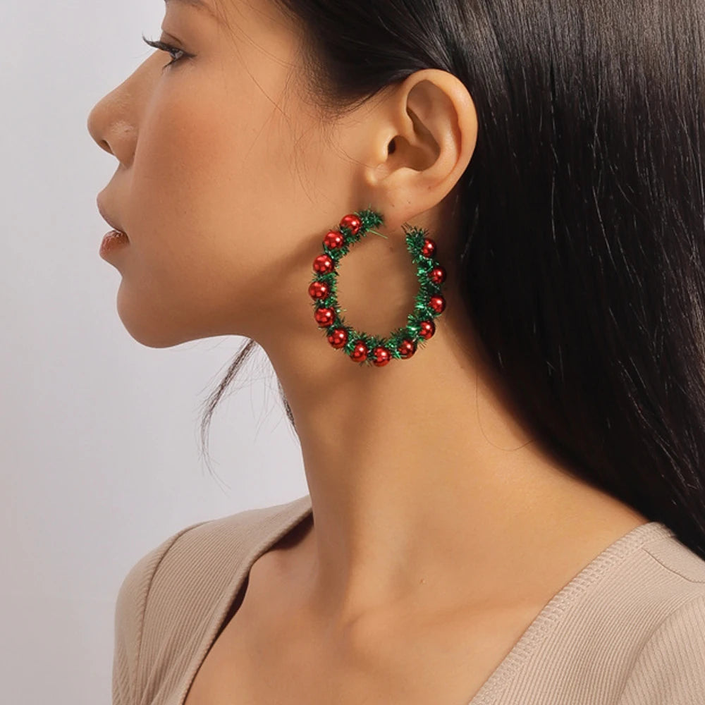 3D Cute Cartoon Christmas Earrings – Kawaii Fluffy Tree, Deer & Bell Earrings for Women