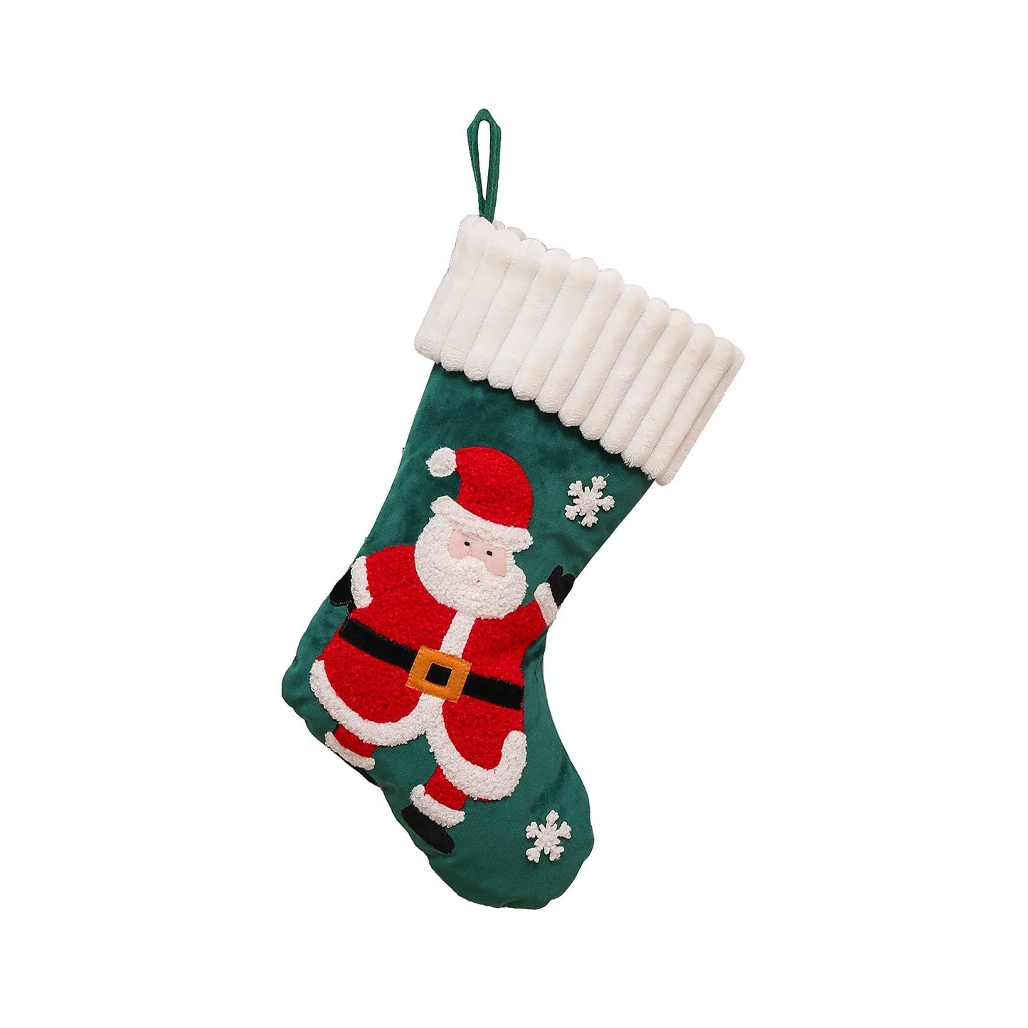 Embroidered Christmas Sock – Merry Christmas Hanging Decoration Stocking for Home & Party Decor