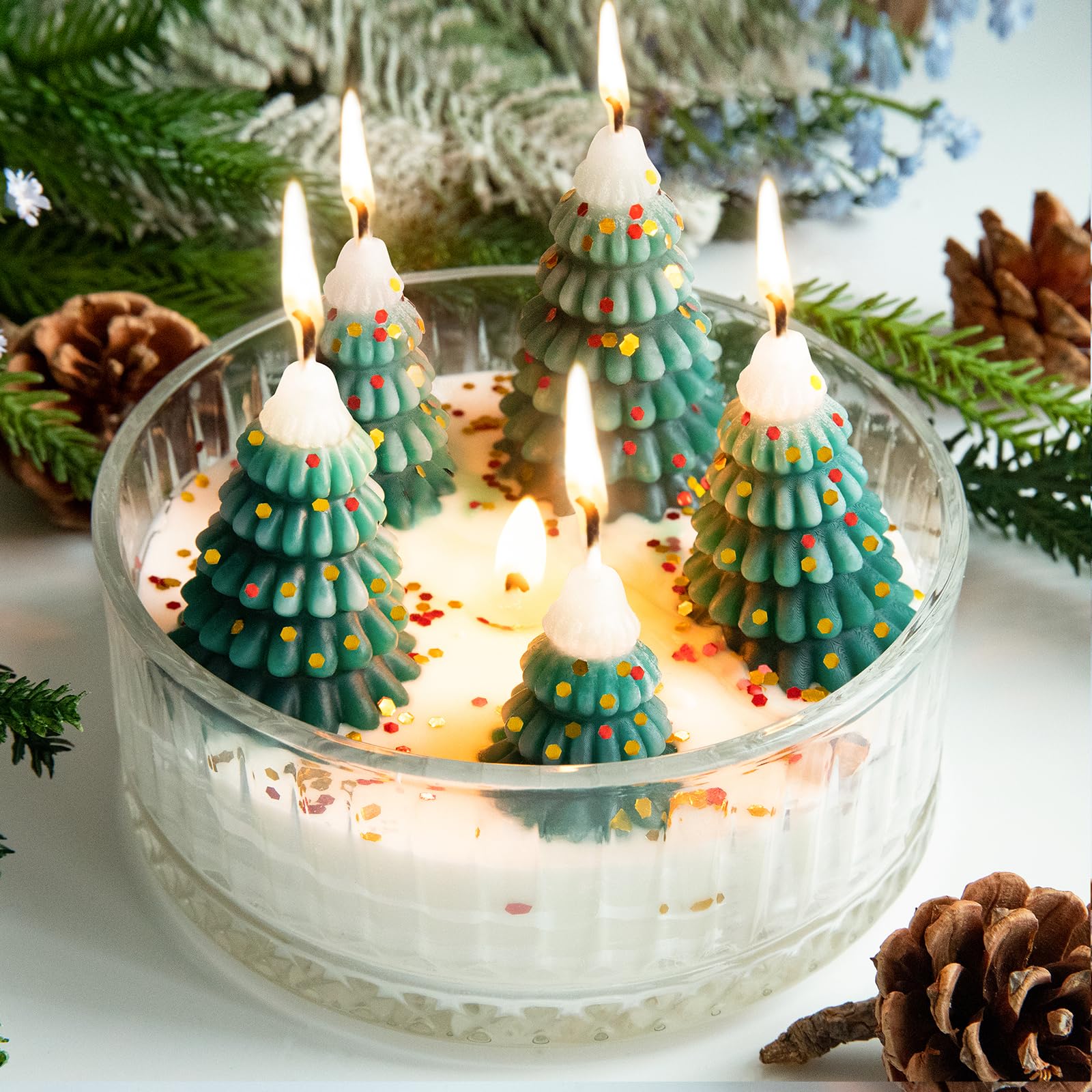 Creative Christmas Tree aromatherapy candle front view