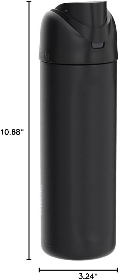 Owala FreeSip Insulated Stainless Steel Water Bottle with Straw – 24 oz, Very Very Dark