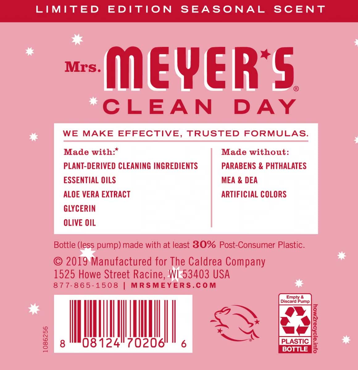 Mrs. Meyer’s Clean Day Peppermint Liquid Hand Soap – 12.5 fl oz Bottles (Pack of 6)