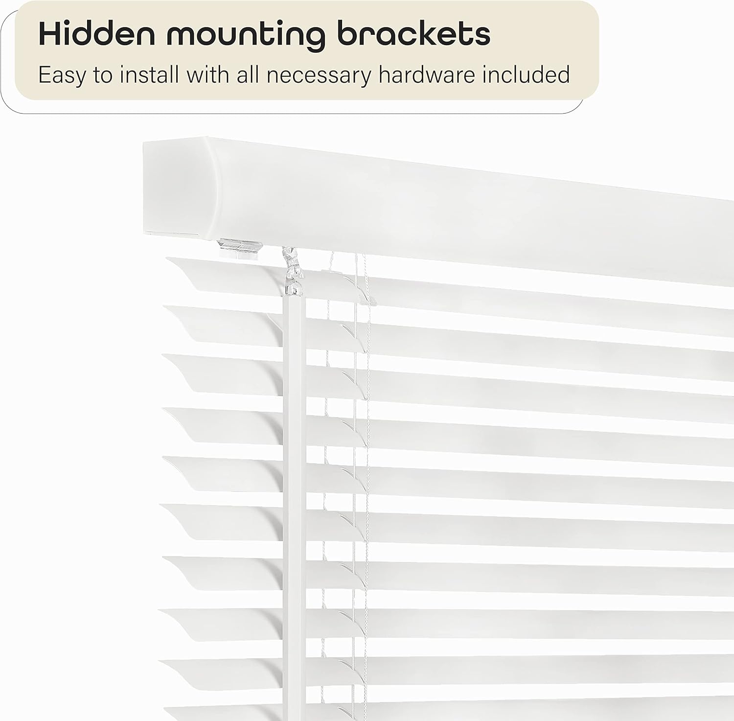 Cordless Light Filtering Mini Blind – 39″W × 64″L, 1″ Slat – Alabaster – Cordless GII Morningstar Horizontal Window Blind by Achim Home Decor