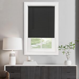 Cordless Light Filtering Mini Blind – 39″ Width × 64″ Length, 1″ Slat Size – Black – Cordless GII Morningstar Horizontal Window Blind by Achim Home Decor