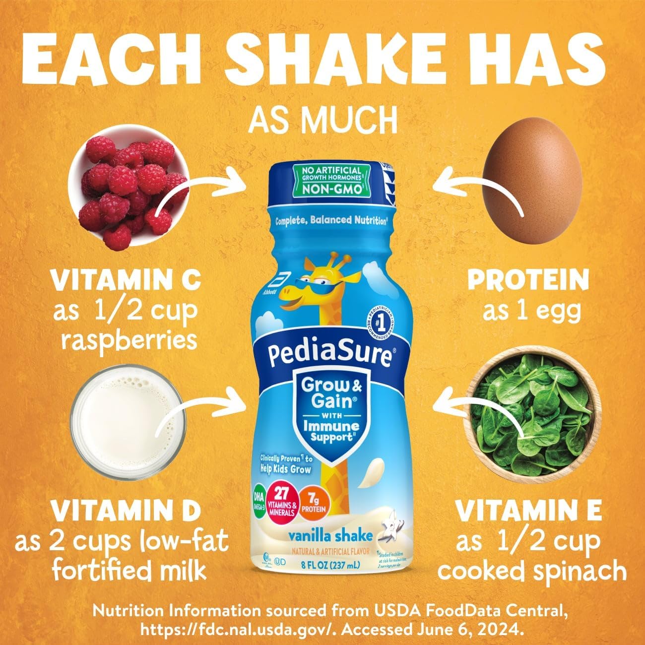PediaSure Grow & Gain Kids’ Nutritional Shake with Immune Support